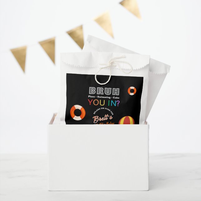 Bruh Pool Party Birthday  Favour Bags (Party)