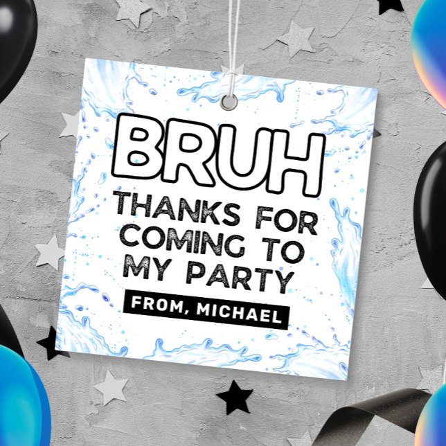 Bruh Pool Party Birthday Favour Tags (Creator Uploaded)