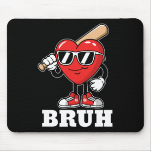 Bruh Sell Heart Funny Kids Boys Mens Valentine Day Mouse Pad
