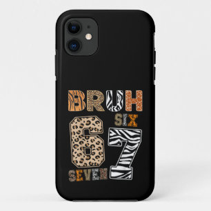 Bruh Six Seven 67 Meme Wild Animal Print Streetwea Case-Mate iPhone Case