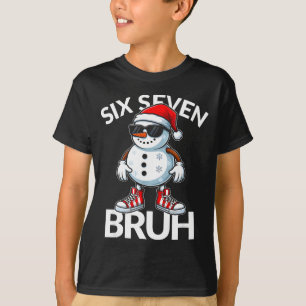 Bruh Six Seven 6 7 Meme Christmas Funny Xmas Mens  T-Shirt
