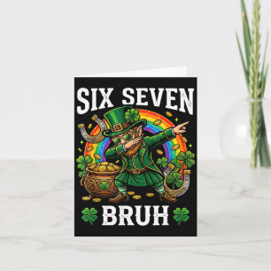 Bruh six seven dabbing leprechaun st patricks day card