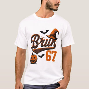 Bruh Six Seven Halloween 6-7 Funny Ghost Slang Fal T-Shirt