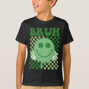 Bruh Smile Face Groovy St. Patrick's Day Men Boy K T-Shirt