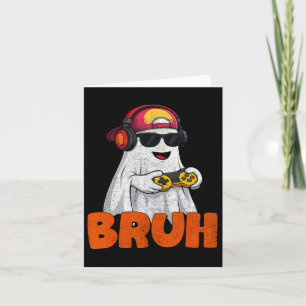 Bruh Spooky Boo Halloween Costume Game Gaming Mens Card