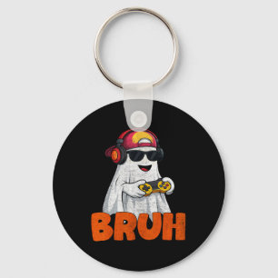 Bruh Spooky Boo Halloween Costume Game Gaming Mens Key Ring