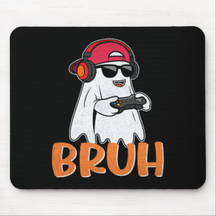 Bruh Spooky Boo Halloween Costume Gamer Gaming Men Mouse Pad