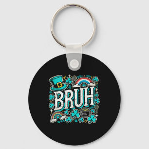 Bruh St Patricks Day Boys St Pats Bruh Meme 1  Key Ring