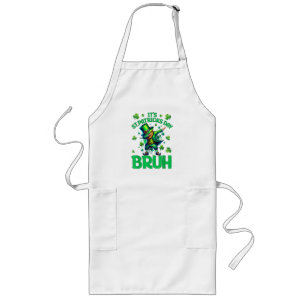 Bruh St Patricks Day Long Apron