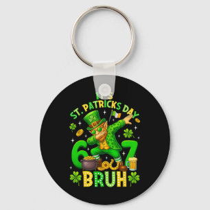 Bruh St Patricks Day Meme Six Seven Dabbing Leprec Key Ring