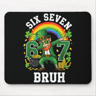 Bruh st patricks day six seven 67 leprechaun lucky mouse pad