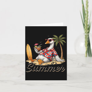 Bruh summer chill goose summer beach vibes men card