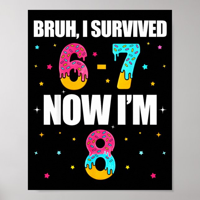 Bruh survived 6 7 six seven i’m 8 years old 8th poster (Front)