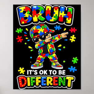 Bruh to be different dabbing puzzle autism poster