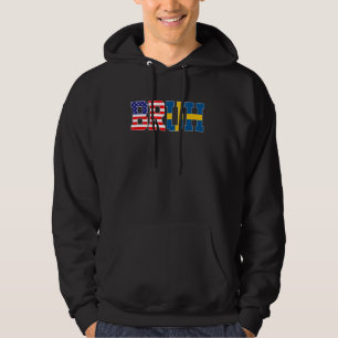 Bruh USA Sweden Country Flag American Swedish Girl Hoodie