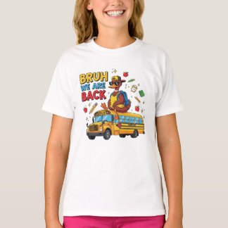 Bruh We Are Back Funny Duck Back to School Design T-Shirt