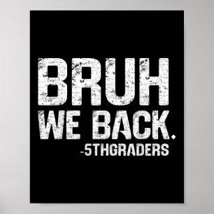 Bruh We Back 5th Grade Back To School 2025 1st Day Poster