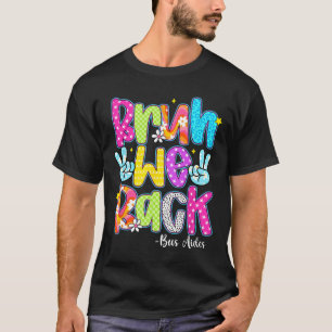 Bruh We Back Bus Aides Chequered Back To School T-Shirt