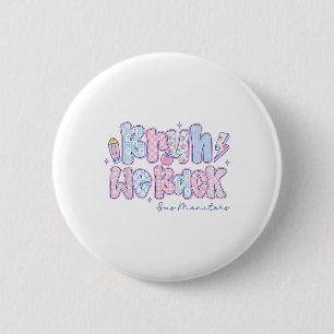 Bruh We Back Bus Monitors Flowers Back To School 6 Cm Round Badge