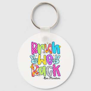 Bruh We Back Bus Monitors Leopard Back To School  Key Ring