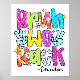 Bruh We Back Educators Leopard Back To School  Poster