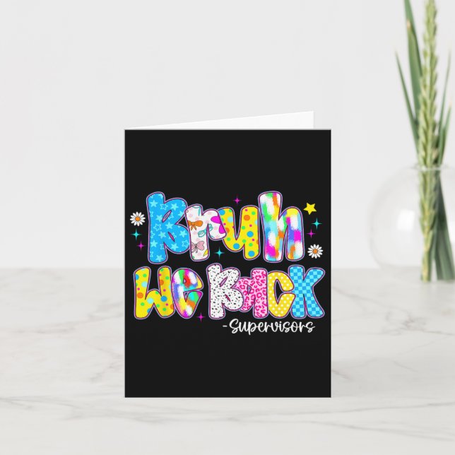Bruh We Back Supervisors Cute Back To School  Card (Front)
