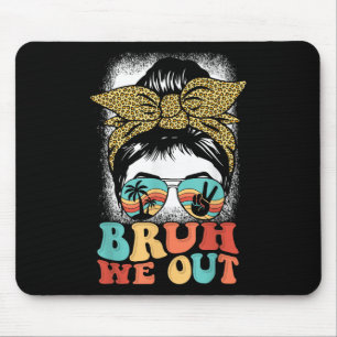 Bruh We Out Coquette Bow Happy Last Day Of School Mouse Pad