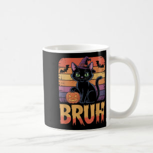 Bruh Witch Cat Pumpkin Halloween Shirt Teens Meme Coffee Mug