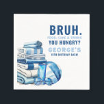 BRUH.. You Hungry Blue Pool Party Boy Birthday  Napkin<br><div class="desc">Fun Bruh.. You Hungry! Cool Blue Pool Party Boys Birthday Napkins. Simply add name and age.</div>
