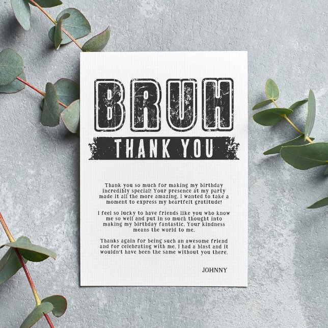 Bruh, You In? Pool Party Teen Boy Birthday Thank You Card (Creator Uploaded)