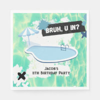 Bruh You In Summer Pool Party Teen Boy Birthday