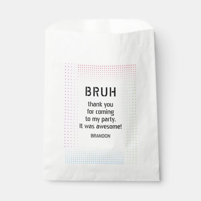 BRUH YOU IN Teen Boy Birthday Video Game Sleepover Favour Bags (Front)