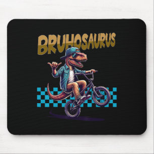 Bruhosaurus T-rex Dinosaur Riding Bmx Bike - Boys  Mouse Pad