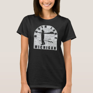 Bruin Lake Ice Fishing Michigan T-Shirt