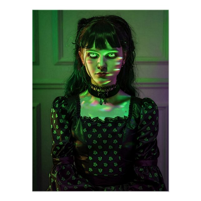 "Bruised By Light" Goth Girl Poster Wall Art (Front)