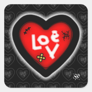 Bruised heart v1.1 square sticker