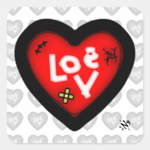 Bruised heart v1 square sticker