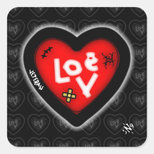 Bruised heart v2.1 square sticker