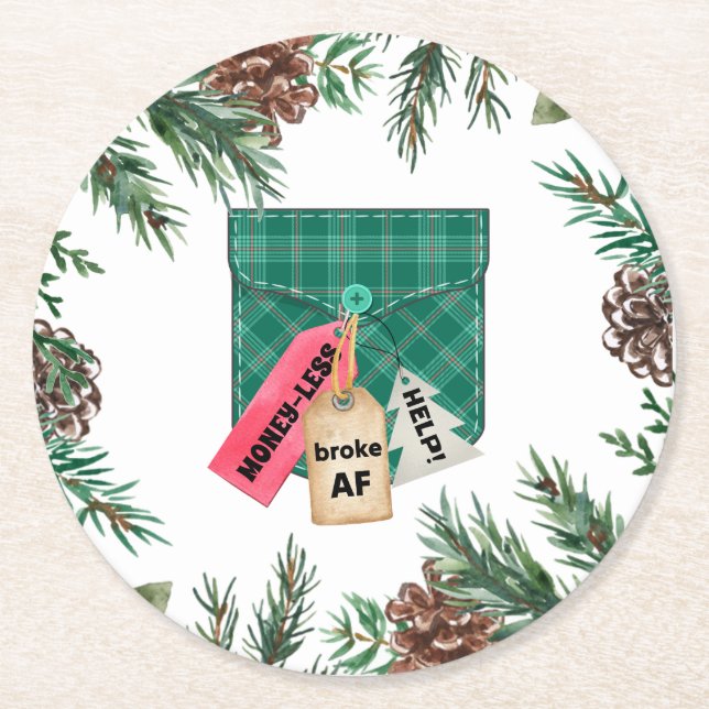 Bruk Pocket Christmas Paper Coasters (Front)