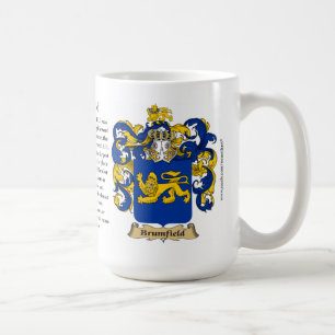Brumfield, the Origin, the Meaning and the Crest Coffee Mug