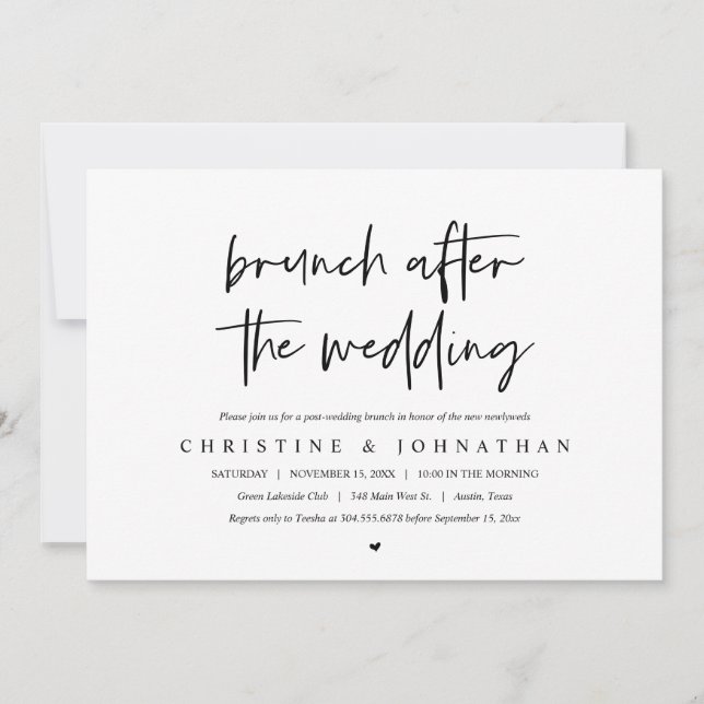 Brunch after the wedding (Post weds) Invitation (Front)