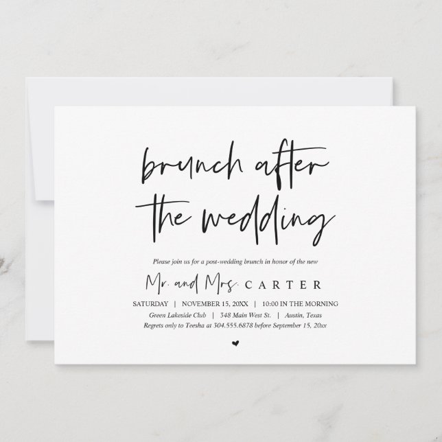 Brunch after the wedding (Post weds) Invitation (Front)