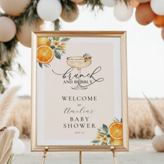 Brunch and Bubbly Baby Shower Welcome Sign