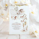 Brunch and Bubbly Boho Pampas Grass Bridal Shower Invitation<br><div class="desc">Brunch and Bubbly bridal shower invitations for a stunning celebration with a touch of boho charm. White orchids,  terracotta flowers,  along with the feathery popular pampas grass,  soft pastel dried palm leaves foliage make these delicate invitations a perfect match of romance and refinement.</div>