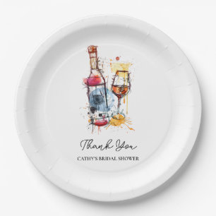 Brunch and Bubbly Bridal Shower Champagne 9" Round Paper Plate