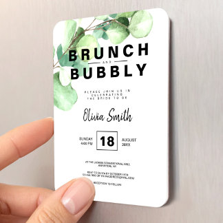 Brunch and Bubbly Bridal Shower Green Eucalyptus Magnet