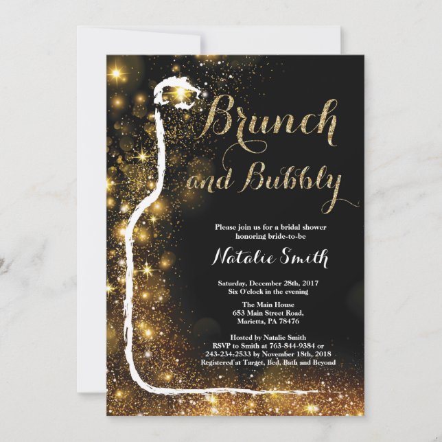 Brunch and Bubbly Bridal Shower Invitation (Front)