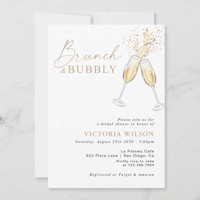 Brunch and Bubbly Bridal Shower Invitation (Front)