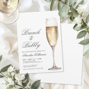 Brunch And Bubbly Bridal Shower Invitation