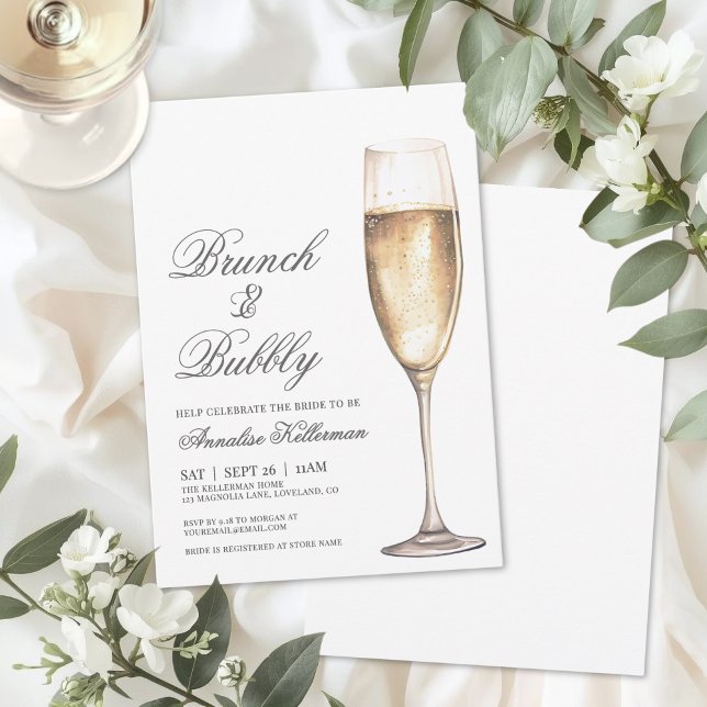 Brunch And Bubbly Bridal Shower Invitation (Brunch And Bubbly Bridal Shower Invitation)